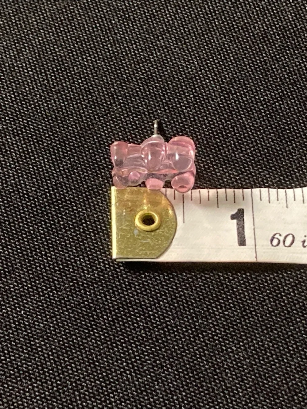 Handmade Pastel Pink Transparent Gummy Bear Stud Earrings